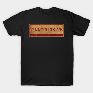 Aliska text red gold retro Tammy Wynette T-Shirt